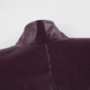 Lady Retro Burgundy Belted Leather Jacket Solid Stand Collar Long-sleeved Cropped Coat Women Daily Street Outerwear
