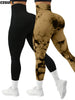 Czguke 2-Piece Women's Tie Dye Pants Sports Leggings Seamless High Waisted Push Ups Women's Fitness and Exercise Clothes