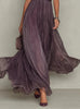 Elegant Chiffon Lace Trim Midi Dress Stand Collar Neck Puff Sleeve Cinched Waist Draped A Line Flowy Women's Casual Dresses