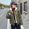 Autumn Winter Fake Two Pieces Splicing Cotton Jacket Women Cotton-Padded Thick Warm Parkas Short Coat Female Casual Lady Top