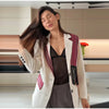 Printed Tassel Blazer Women Spliced Lapel Suit Jacket for Women Streetwear Autumn Winter Loose Casual Outerwear