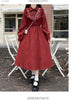 Art Mori Girls Long Dress Autumn Winter Basic Wear Retro Vintage Japan Style Doll Neck Cute Sweet Ribbon Bow Tie Corduroy Dress