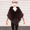Woman Real Fox Fur Shawl Vest Jacket Fluffy Fur Cape Natural Fur Poncho Fur Lady Scarf Wrap Coat Shawl Wedding Party Clothing
