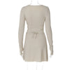 Spring Elegant Pretty Women Dresses Black Sexy Short Dress Female V Neck Long Sleeve Slim Solid Color Mini Dress