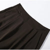 Chic Solid Stand Neck Blazer Jacket Pant Set Women Full Sleeve Shoulder Pads Coat Wide Leg Pants Autumn Commute Outfit