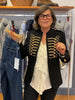 Lady Black Short Napoleon Style Jacket Elegant Stand Collar Full Sleeve Single Breasted Cropped Coats Women Daily Street Coat