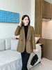 Women Autumn and Winter Blaze Black Cotton Lined Warm Suit Jacket Women's Korean Street Bombing Suit Coat