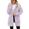 Autumn Winter Women Hooded Plush Velvet Jacket Cardigan Coats Oversized Up Fuzzy Casual Cardigan Warm Outerwear Lady Jacket