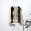 Street Faux Fur Panelled Women Short Coat Elegant O-neck Single Breasted Full Sleeve Female Outwear Winter Lady Jacket