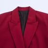 Women Lapel Loose Double Breasted Suit Jacket Solid Color Flip Pocket Long Sleeve Blazers Chic Office Lady Outfits