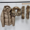 White Duck Down Jacket Winter Women Warm Loose Coat Natural Real Fox Fur Collar Thick Outerwear Parkas