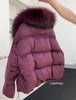 Lagabogy Loose Parkas Outwear Large Real Natural Fur Collar Winter Puffer Jacket Women Thick Warm Duck Down Coat Female