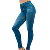 1pcs Women's Denim Print Leggings Females Slim Leggings Faux Jeans Leggings Lady Stretch Printed Tights Black Blue Pants
