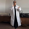 Women's Long Jackets Detachable Shawl Lace Up Waist Cinching Padded Coats Winter Lady Full Sleeve Solid Loose Coat Outerwear