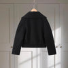 Edgy Stand Collar Woolen Women Coat Street Loose Long Sleeve Button Black Female Jacket Casual Autumn Winter Lady Outwear