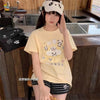 Harajuku Cartoon Embroidery Pants Women Kawaii Striped Loose Korean Trouser Shorts Y2K Subculture Vintage Female Wide Leg Pants
