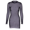 Women See Through Transparent Hollow Out Dress Mock Neck Female Sexy Bodycon Dress Club Partywear Slim Stretchy Mini Dresses