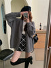 Korean Female Red Knitted Cardigan Sweater Lazy Wind Loose Cardigans Coat Spring Autumn Casual Thicken Sweater Jacket