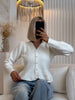 and Elegant Sweater Coat Autumn and Winter Design Sense Temperament Slim Short V-neck Women's Knitted Cardigan