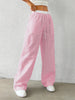 Women's Casual Striped Woven Wide Leg Pants Fall Winter Casual Stylish Full Length Trousers Y2K Clothes Streetwear