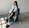 Color Patchwork Long-sleeved Coats for Women Spring and Autumn Korean Style Long Coats