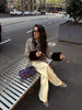 Women Leopard Print Stand Collar Waist Cinched Faux Fur Short Coat Fluffy Cuff Outerwear Winter Ladies Warm Furry Jacket