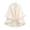 Winter Thicken Mink Wool Full Trims Faux Fur Cape for Women Hooded Loose Fleece Cloak Coat Party Wraps Warm Cape