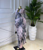 Women Striped Print Ribbon Ruched Long Sleeve Bodycon Maxi Long Dress Sexy Birthday Party Education Dresses
