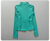 Women Full Zip Long Sleeve Athletic Jacket Thumb Holes Slim Fit Quick Dry Running Gym Yoga Fitness Sports Coat