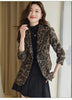 Women Leopard Printed Woolen Blazer Long Sleeve Single Breasted Autumn Winter Jacket Streetwear Ladies Blazer Female Outerwear