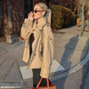 Two-color Retro Short Trench Coat Classic Women's Short Trench Coat With Epaulettes is Suitable For Elegant Wais