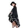 Fitshinling Auspicious Cloud Pattern Winter Shawls And Wraps Bohemian Fringe Oversized Womens Winter Ponchos And Capes