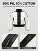 Women's PU Leather Stand Collar Y2K Jackets Puff Sleeves Patchwork Zipper Cropped Short Outerwears