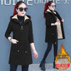 Plus Velvet Thick Lamb Plush Jacket Women Autumn Winter Parkas Lace-Up Of Hooded Loose Long Embroid Trench Coat Female