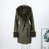 Elegant Solid Faux Fur Spliced Coat Women Lapel Long Sleeve Tassel Plush Outerwear Fall Winter Warm Streetwear