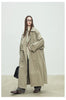 Spring Autumn Oversized Khaki Long Trench Coat for Women Double Breasted Loose Casual European Overcoat