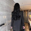 Black High-grade Rhinestone Small Suit Jacket Female Coats Spring Autumn Double-breasted Loose Casual Blazer Tops