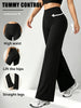 Women's High-Waisted Wide-Leg Workout Pants, Black Classic Yoga Pants, Straight-Leg Jogging Pants, for Fitness and Daily Casual