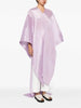 Pleated Women's Medium Length V-neck Drooping Blouse Dress