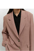 The Ultimate Store Hit Women's Mid-Length Oversized Blazer with Shoulder Pads for Petite Figures, Casual Suit Jacket