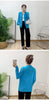 Blue Pleated Coat For Women Turn-down Collar Long Sleeve Lightweight Cardigan Jackets Chic Female Clothes 2DB3445