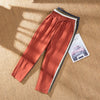 Women Pants Spring Autumn Ankle Length Casual Straight Pencil Solid Elastic Waist Harem Girls Pants Thin Cotton Linen Trousers