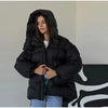 Printed Cotton Padded Coats Women Hooded Waist-Cinching Zipper Quilted Jackets Winter Casual Woman Outerwear