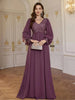 Elegant V-Neck Sequined Chiffon Evening Dress Glittering Formal Gown for Women for Weddings Celebrations Partie