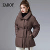 Women Winter Belted Jacket Elegant Stand Collar Windproof Puffer Coat Cotton Padded Thick Warm Snow Parkas Overcoat куртка