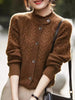 100% pure cashmere cardigan women's winter coat thickened loose knit sweater coat