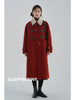 Lamb Wool Collar Duffle Coat Women Long Wool-Like Overcoat Elegant Loose Fit Warm Winter Outerwear Clothing