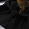 Elegant Faux Fur Thicken Jackets Women's Long Sleeves Pockets Patchwork Belts Hoodie Coat Winter Chic Warm Outerwear