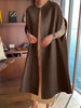 Spring Winter Woolen Women Coat Solid Elegant Vintage Thick Korean Batwing Style Chaqueta Mujer 2R8845