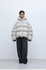 Stylish Silhouette 90% White Goose down Hooded down Jacket for Women, Curved Sleeve Puffer Coat, Thickened Outerwear, Winter Model